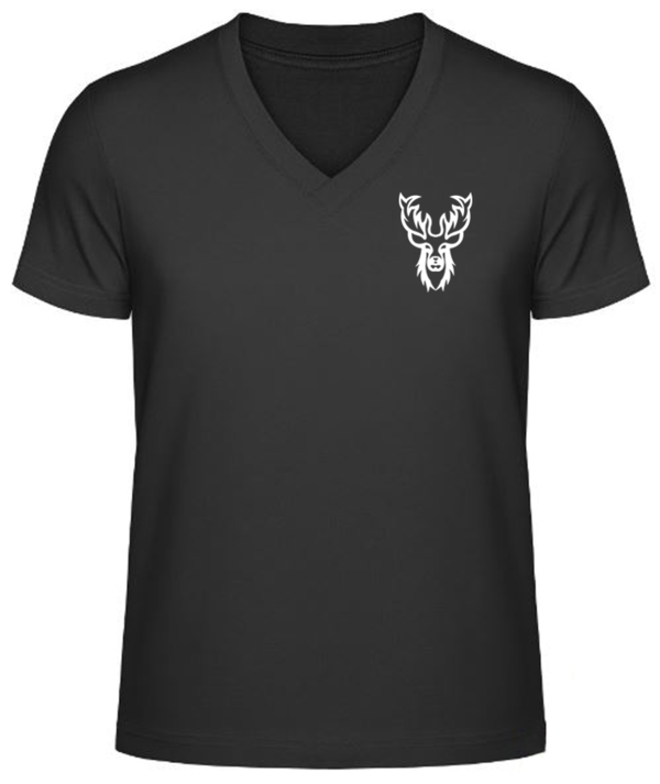 Cavilos - V-Neck Shirt Logo klein weiß