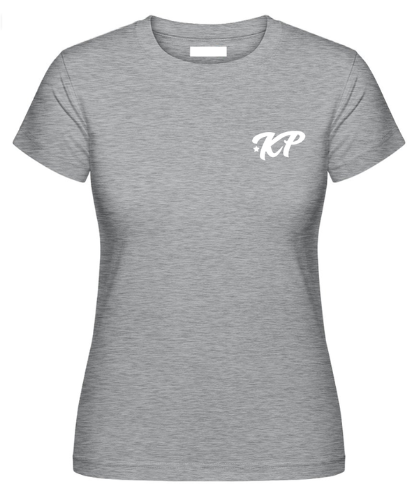 KPentertainment T-Shirt Frauen Logo Klein Weiß