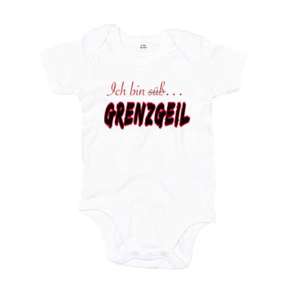 Baby kurzarm Bodysuit GRENZGIRL - Farbe und Motiv wählbar
